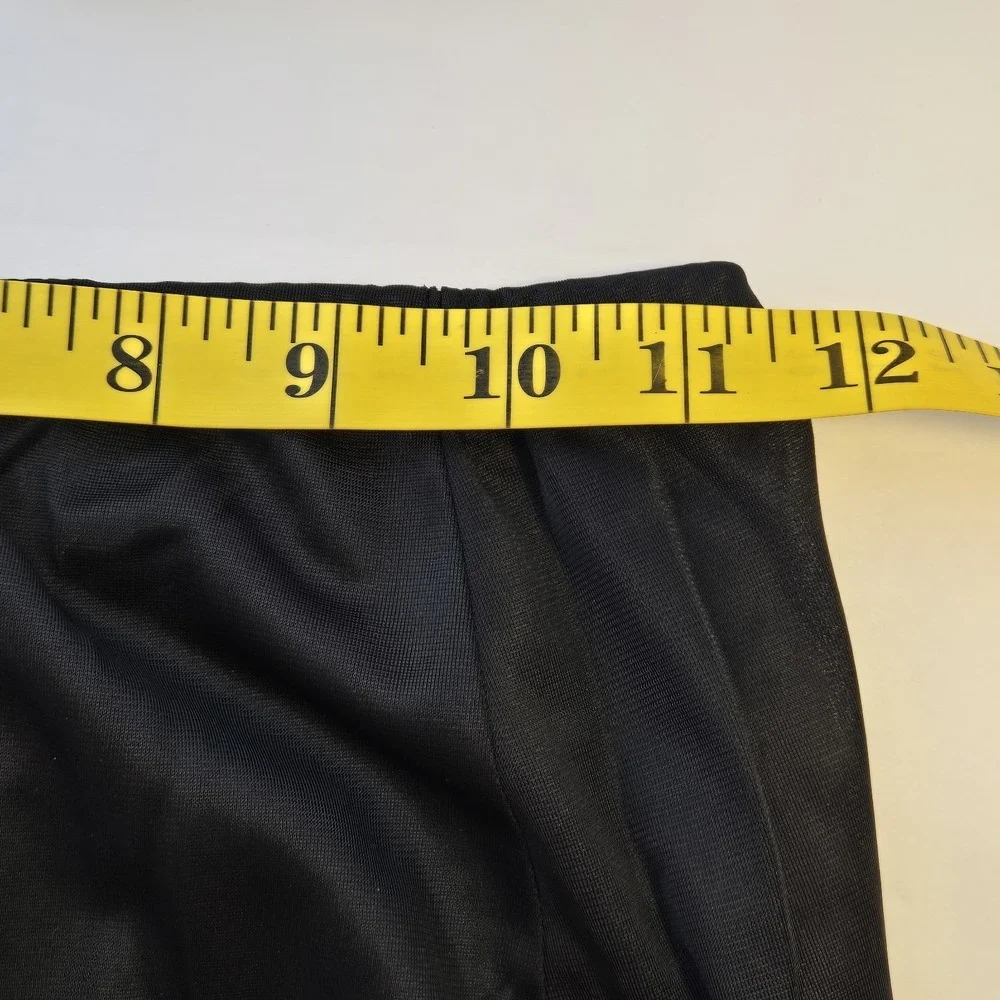 Kayser Vtg Black Long Half Slip‎ Size S Side Slit Lace Trim Made In USA Lingerie